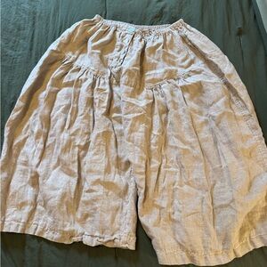 Magnolia Pearl Beige Linen Bermudas